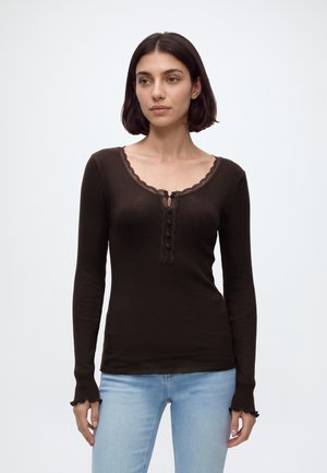 Rosemunde, PLACKET - Блуза с дълги ръкави - ganache