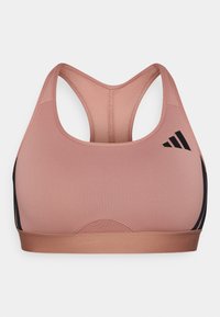 POWERREACT TRAIN MEDIUM SUPPORT 3STRIPES BRA - Sportski grudnjak sa srednje jakom potporom - warm clay/black