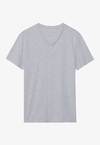 Pier One 3 PACK  - Tricou basic - mottled light grey/khaki/dark blue