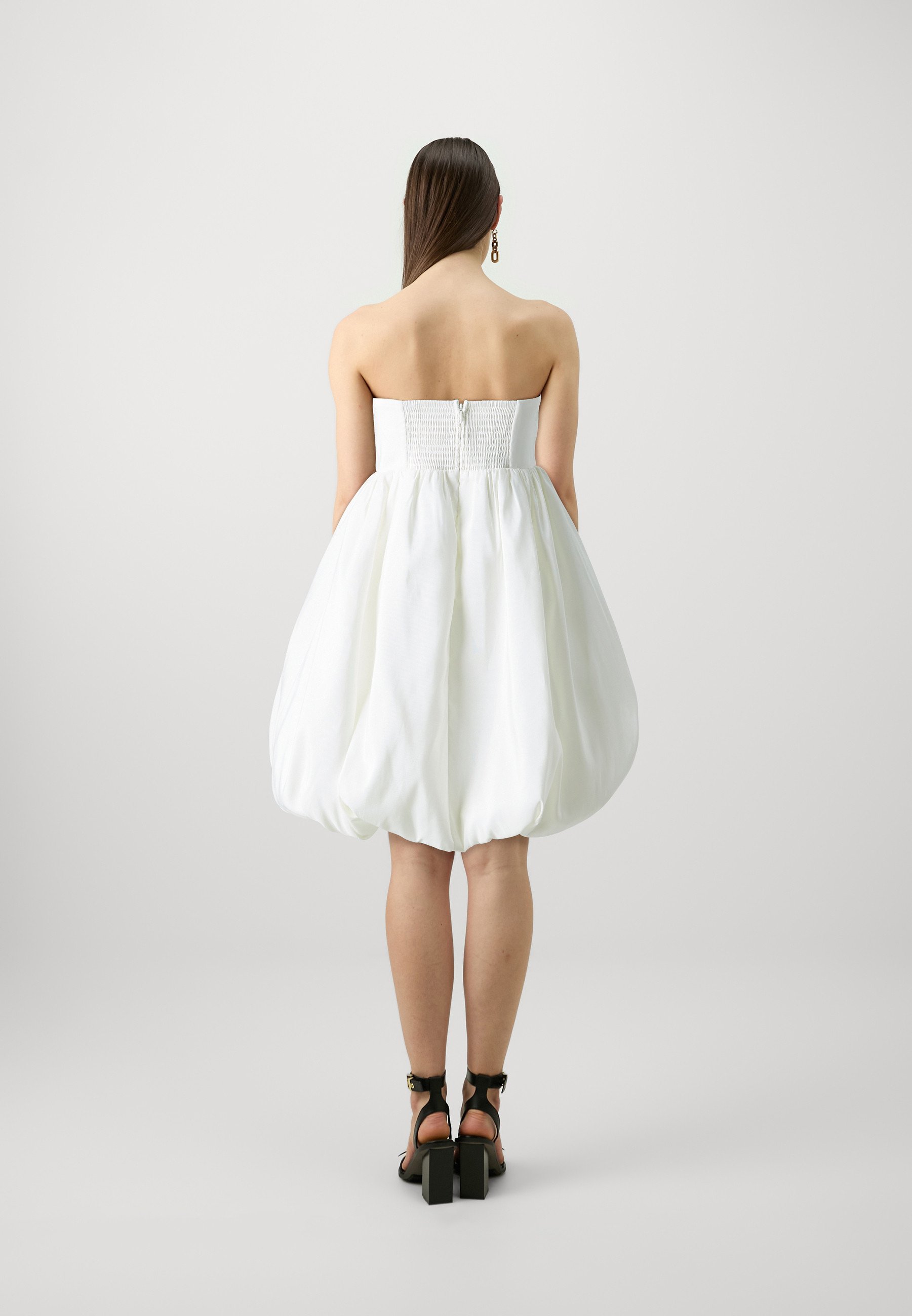 maison celon ballon mini dress White