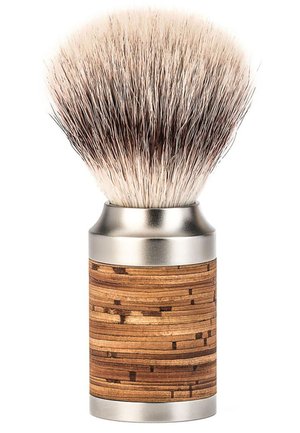 ROCCA SILVERTIP FIBRE BIRKENRINDE - Shaving brush - gemasert braun   silber