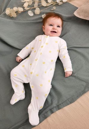 JoJo Maman Bébé, REGULAR FIT - POPPER EMBROIDERED - Kruippakje - yellow