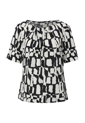 À MOTIF ORNÉ DE DÉTAILS PLISSÉS - Blouse - schwarz