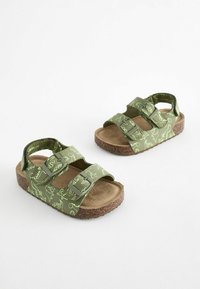 Next CUSHIONED DOUBLE BUCKLE TOUCH FASTENING STANDARD - Obuv pre bábätká - green dinosaur print