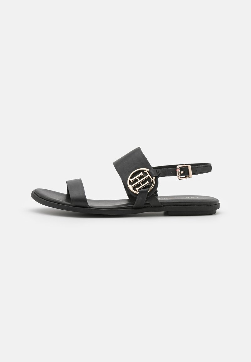 Tommy hilfiger black flat sandals Clearance