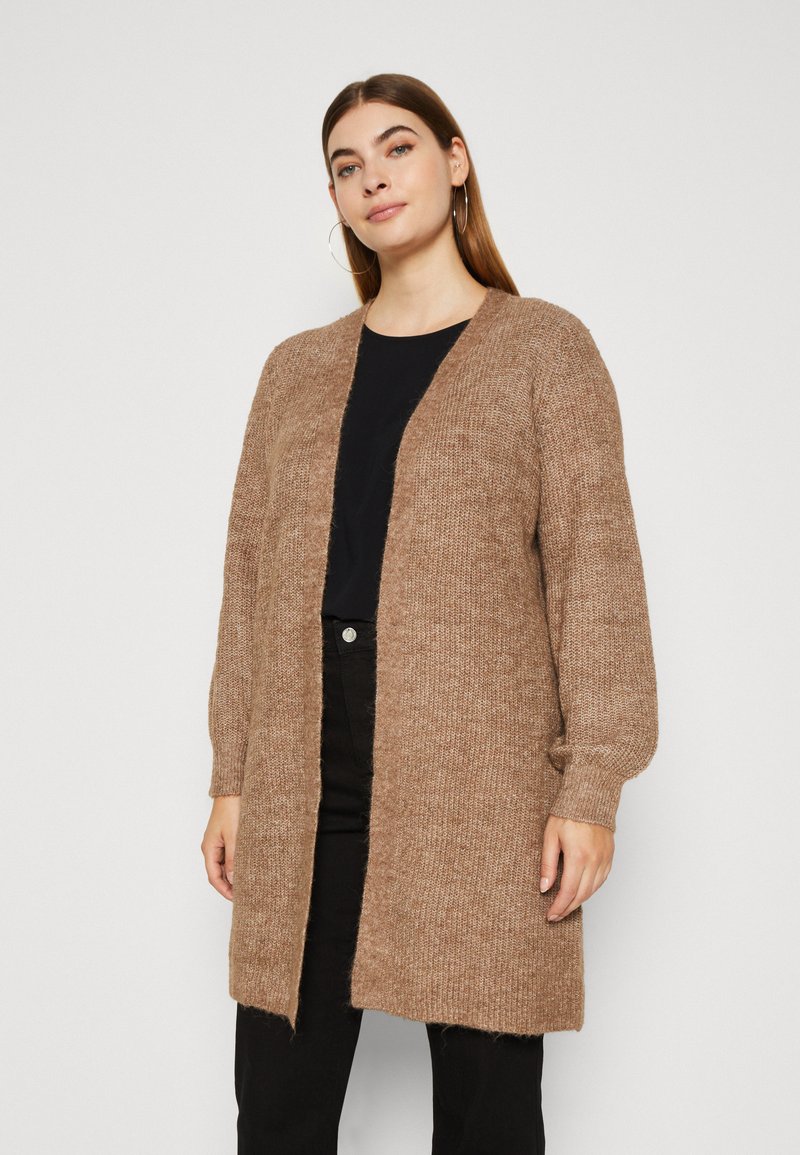Vero Moda ribbed scarf in brown melange