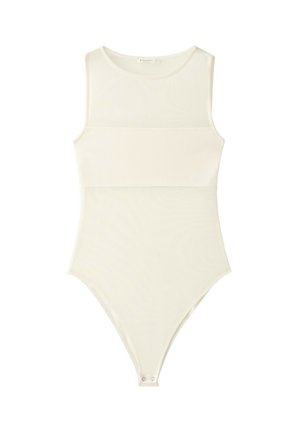 Stradivarius, SLEEVELESS MESH BODYSUIT - Débardeur - white