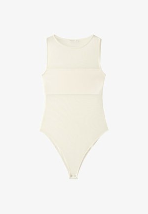 Stradivarius, SLEEVELESS MESH BODYSUIT - Débardeur - white