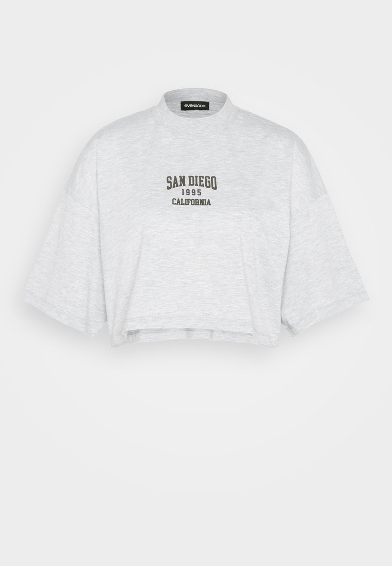 Even&Odd T-shirt print lichtgrijs gemêleerd