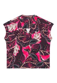 Top a maniche corte con un vivace motivo floreale nei toni del rosa, bianco e nero. Realizzato in tessuto leggero con una vestibilità rilassata e colletto.