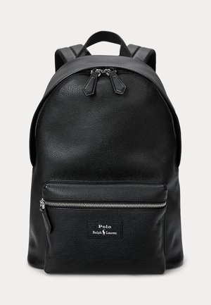 Polo Ralph Lauren PEBBLED LEATHER BACKPACK UNISEX - Reppu - black