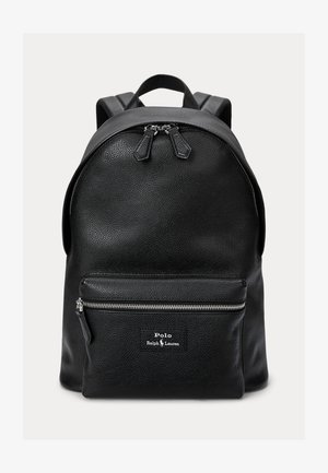 Polo Ralph Lauren PEBBLED LEATHER BACKPACK UNISEX - Reppu - black