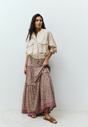 Next REGULAR FIT -TIERED - Maxirock - green pink flower print