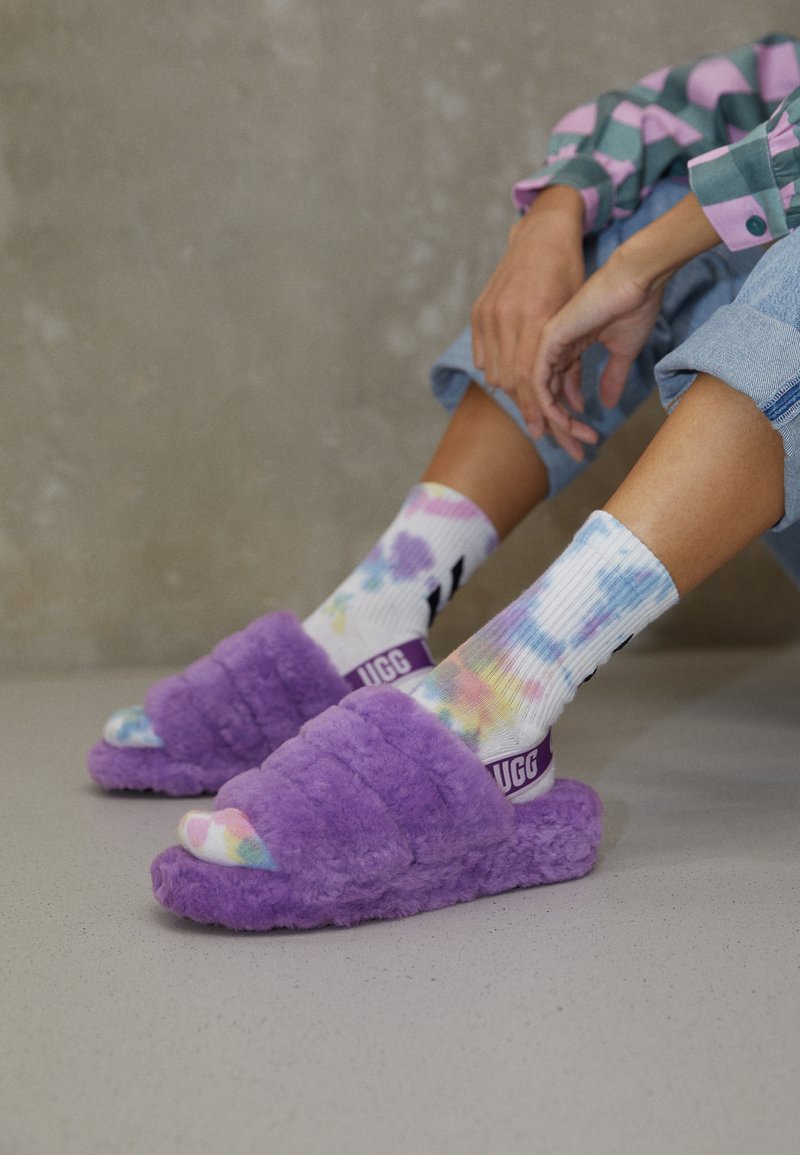 purple ugg slides