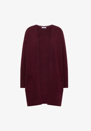 Cecil, LANGER CARDIGAN IN OFFENER PASSFORM - Gilet - red wine