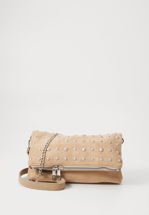 FAUX SUEDE STUDDED - Sac bandoulière - beige