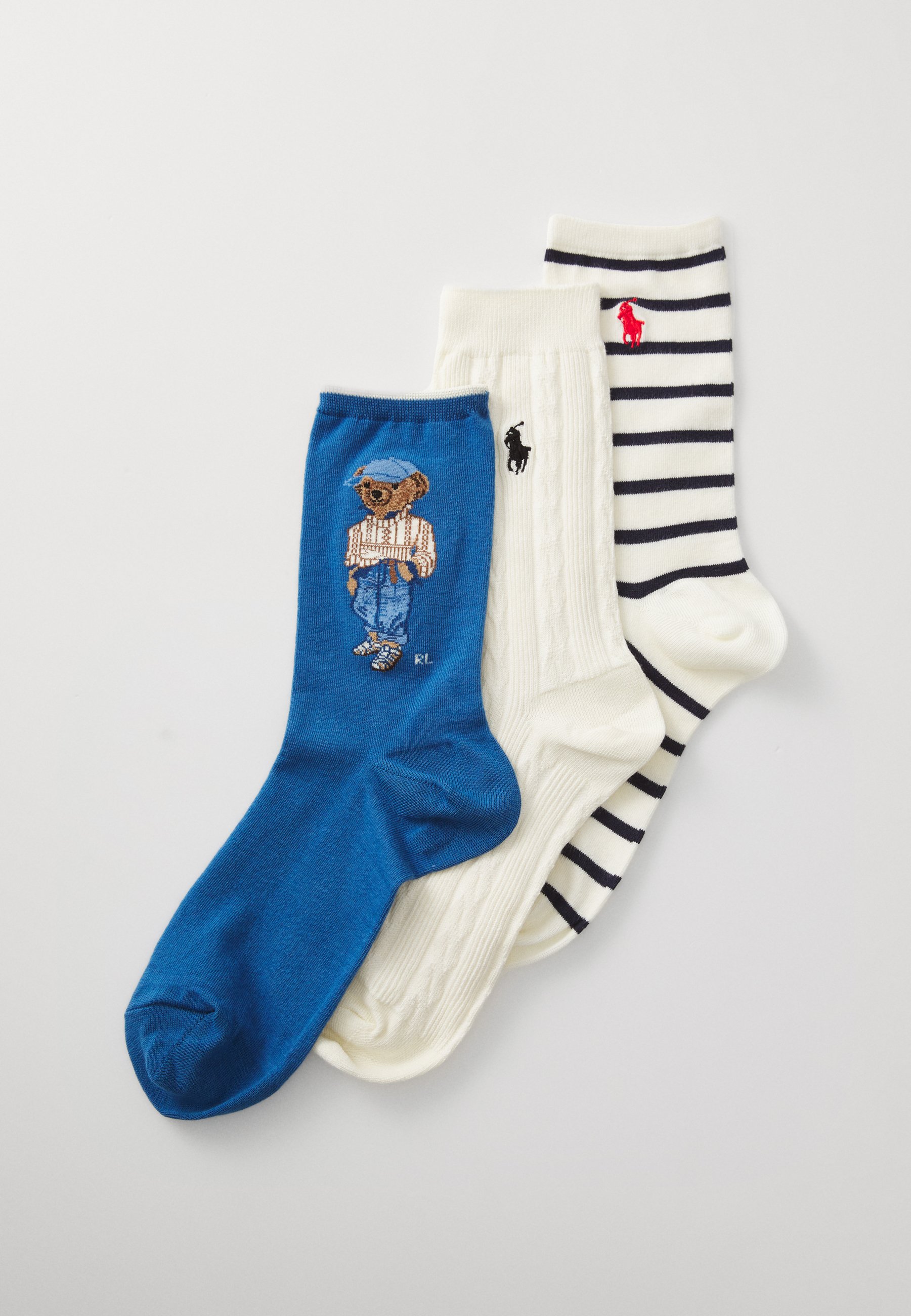 Adidas Originals HIGH CREW SOCK UNISEX 3 PACK - Calze - Lucid Blue Grey Heathercloud White Ad181003y K11