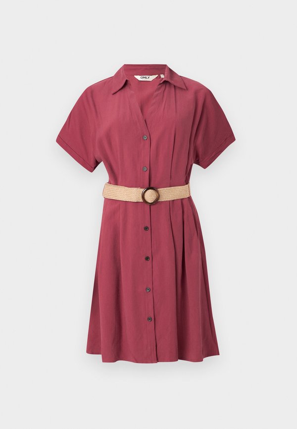 ONLNICA LIFE BELT DRESS - Shirt dress - ruby wine3