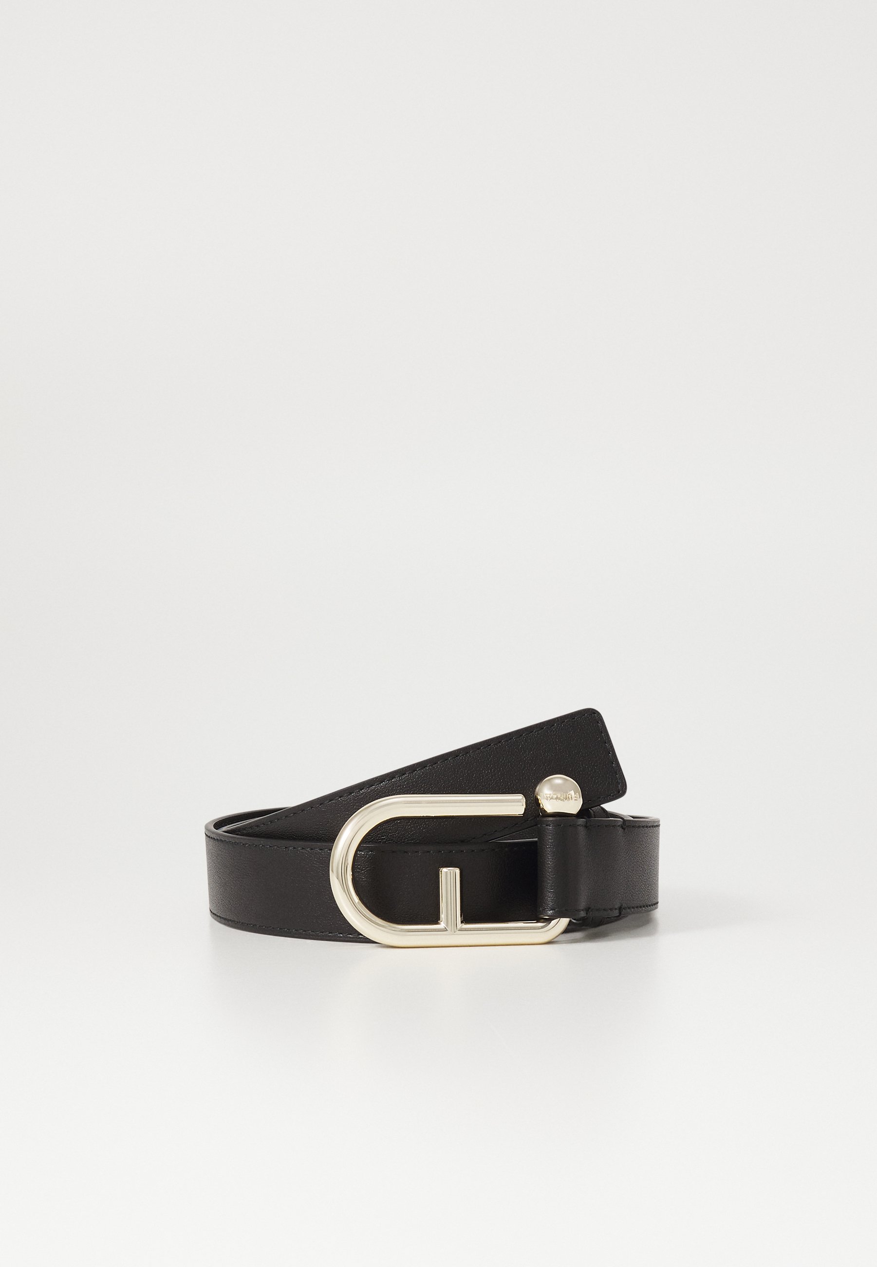 Furla Leather Insignia Belt - Silver Furla Patent Leather Black Wide Black Belt Silver Buckle S  main image 3