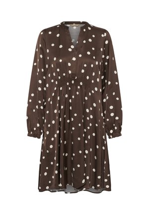 Culture, CUDOTTY BERNA SHORT DRESS - Robe de jour - brown whitecap dot