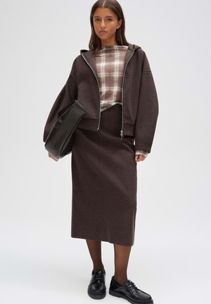 OPUS, RELAXED FIT HOODED SHAPE - Zip-up sweatshirt - affogato