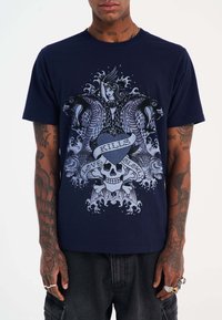 Ed Hardy KILLS SLOWLY - T-shirts print - navy
