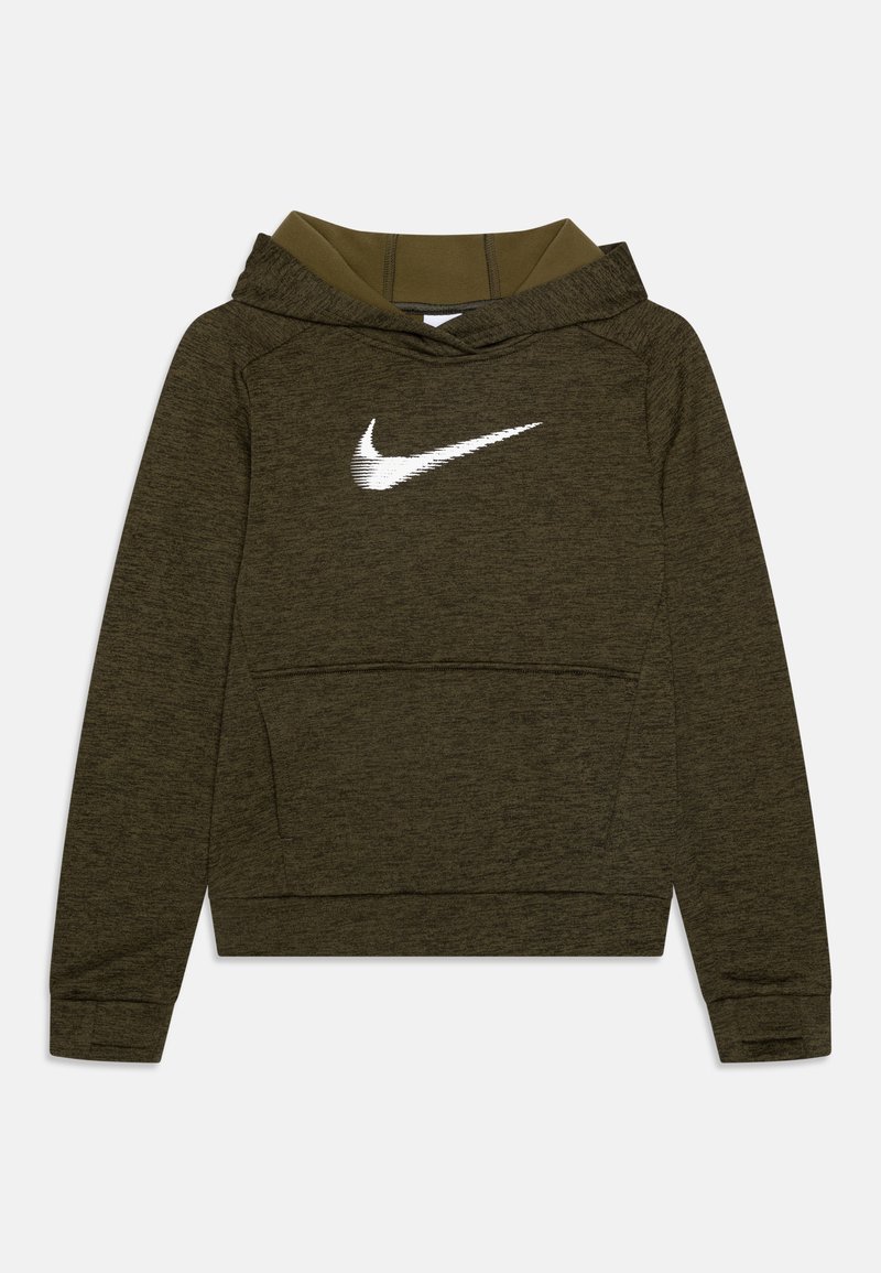 Nike Performance K TF MULTI PO HBR - Felpa con cappuccio - cargo khaki/medium olive/white