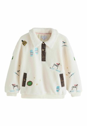 REGULAR FIT BORG EMBRODIERY  - Polo - cream