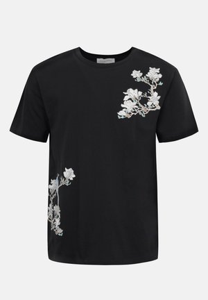 Pier One, EMBROIDERY - T-Shirt print - black