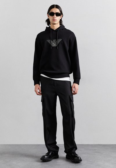 Emporio Armani FELPA - Felpa con cappuccio - eagle black