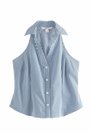Next, REGULAR FIT - HALTER NECK SLEEVELESS SHIRT . - Top - navy white stripe
