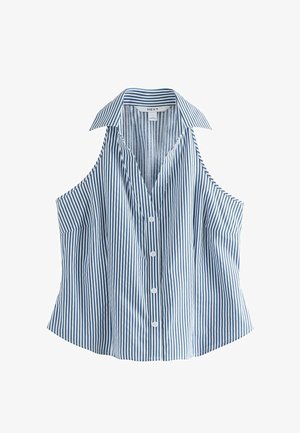 Next, REGULAR FIT - HALTER NECK SLEEVELESS SHIRT . - Top - navy white stripe