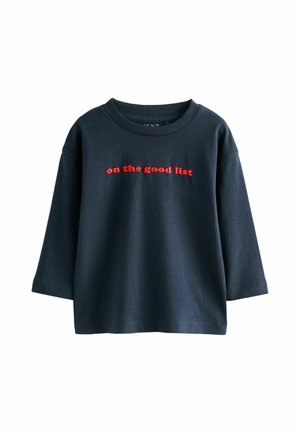 Next, REGULAR FIT - LONG SLEEVE CHRISTMAS T-SHIRT - Long sleeved top - navy on the good list slogan