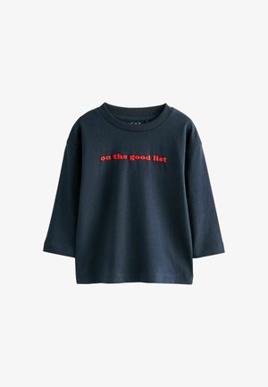 Next, REGULAR FIT - LONG SLEEVE CHRISTMAS T-SHIRT - Long sleeved top - navy on the good list slogan