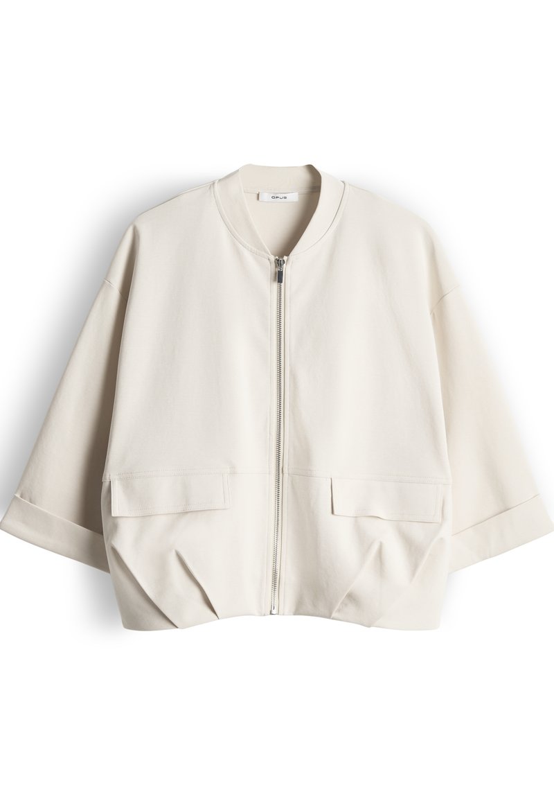 OPUS BOXY SOFT FLOW - Sweater met rits - natural glaze/beige - Zalando.be