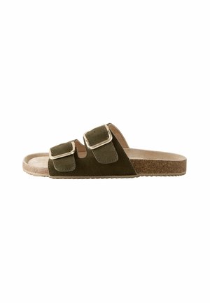 REGULAR FIT -BUCKLE - Mules - khaki green