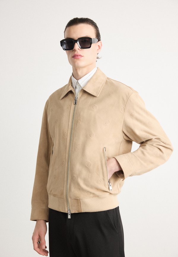 Leather jacket - light beige