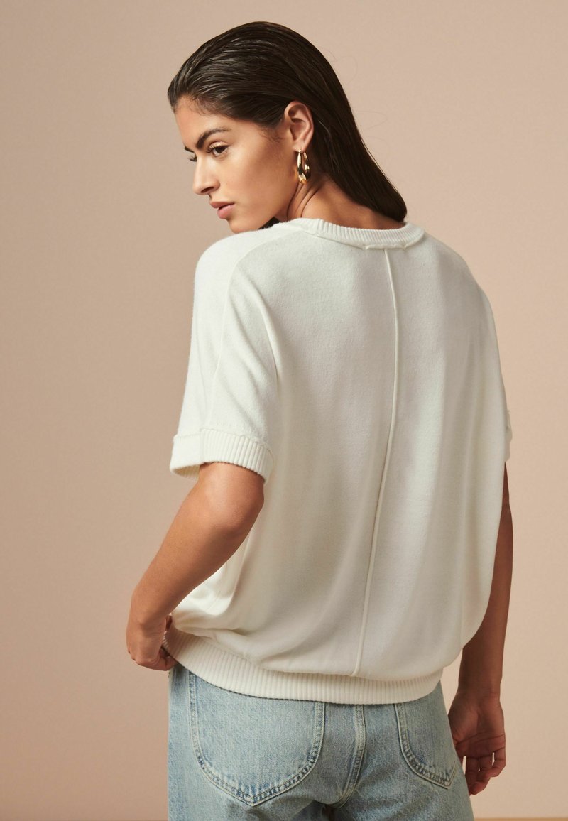 Next CREW NECK SHORT SLEEVE - T-shirt basic - ecru