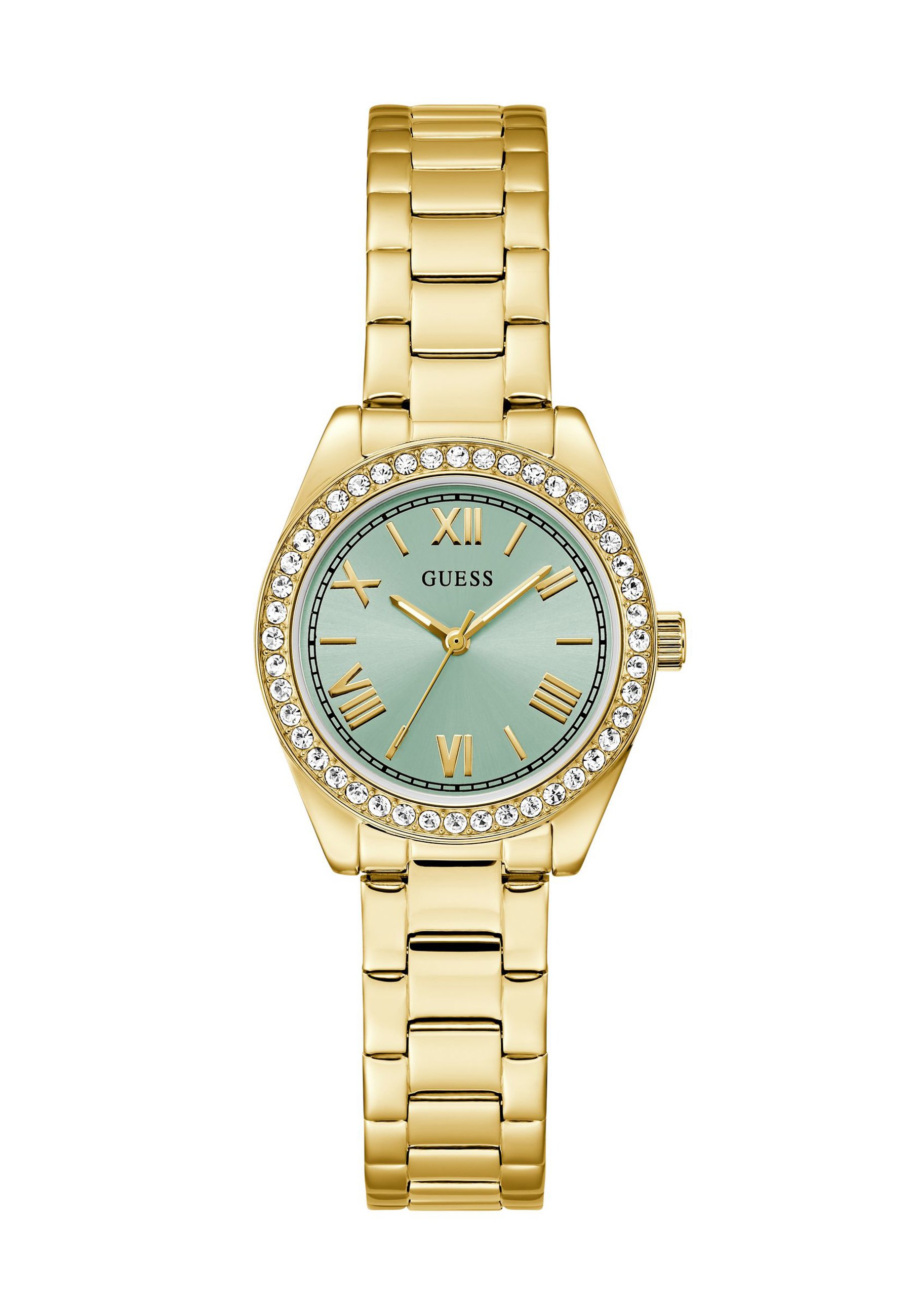 GUESS Women's Multi-Tone Groen Analoog Horloge - Luna - Twee-Tonig Design
