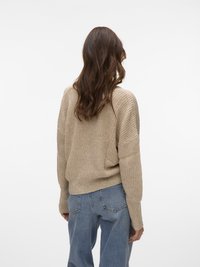 Vero Moda VMLEA V NECK CARDIGAN - Vesta na kopčanje - moon rock/silver lining/birch melange