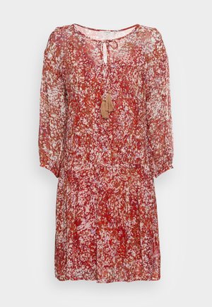 Cream Freizeitkleid - red