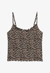 OBERTEIL MIT ANIMAL-PRINT - Haut de pyjama - animalprint braun