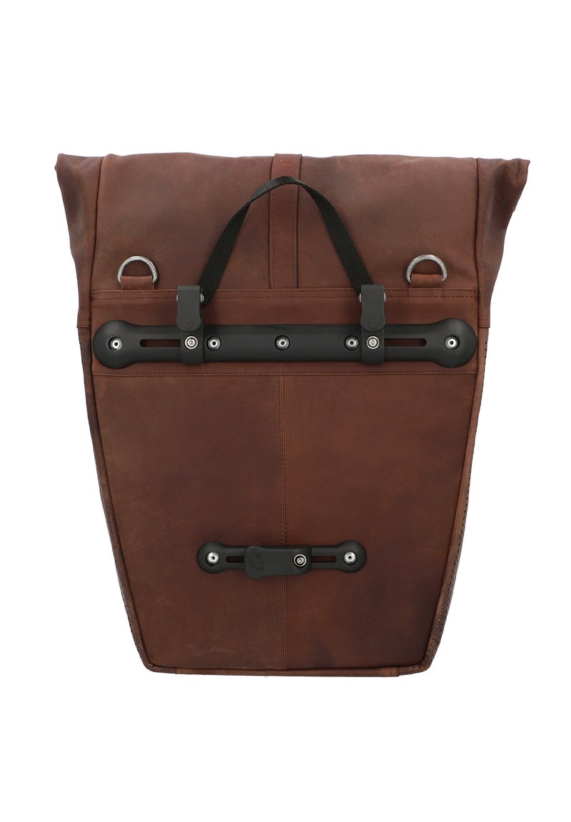 Gusti Carmine P. 2-in-1 Bicycle Bag, Bicycle Backpack, Backpack and Pannier Rack Bag, Genuine Leather, Brown
