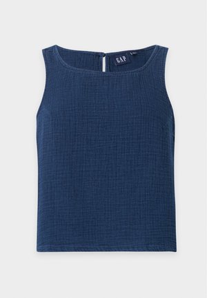 GAP, RACER SHELL GAUZE - Μπλούζα - tapestry navy wash