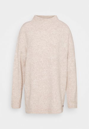 MOCK NECK LONG - Jumper - cozy beige melange