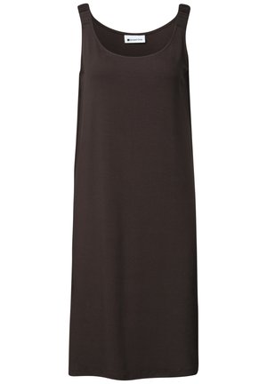 Street One, KNIELANGES KLEID MIT GERAFFTEN TRÄGERN - Jerseykleid - espresso brown