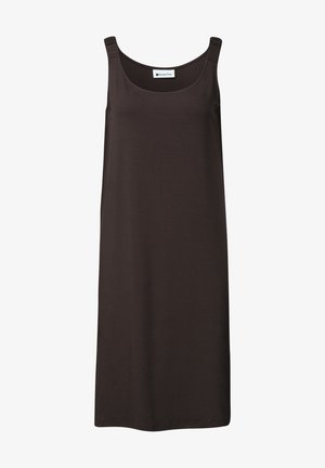 Street One, KNIELANGES KLEID MIT GERAFFTEN TRÄGERN - Jerseykleid - espresso brown