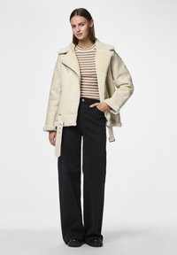 Pieces NORA AVIATOR - Faux leather jacket - birch