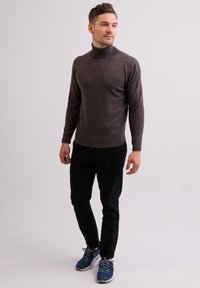 CASH-MERE ROLLKRAGEN  - Stickad tröja - taupe melange