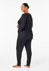 Zizzi Tygbyxor - black melange